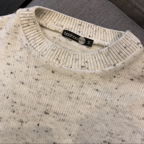 NWOT Boohooman ARM STRIPE NEP YARN KNITTED JUMPER - Picture 4 of 8